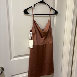 Sunday Best Copper Satin Slip Dress
